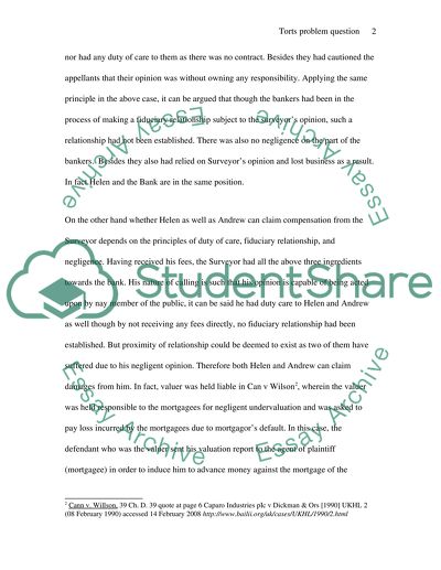 Tort Problem and Negligent Misstatements
