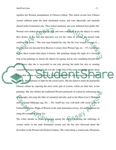 Analysis of Cultural Collisions: Identity and History in the work of Hung Liu Article by Allison