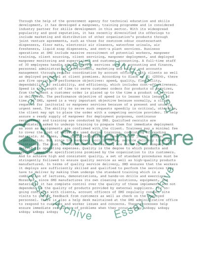 Performance Objectives of Superior Maintenance Services