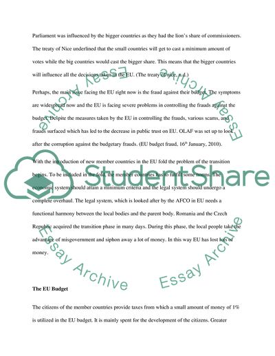 The Major Issues and Difficulties Facing the European Union