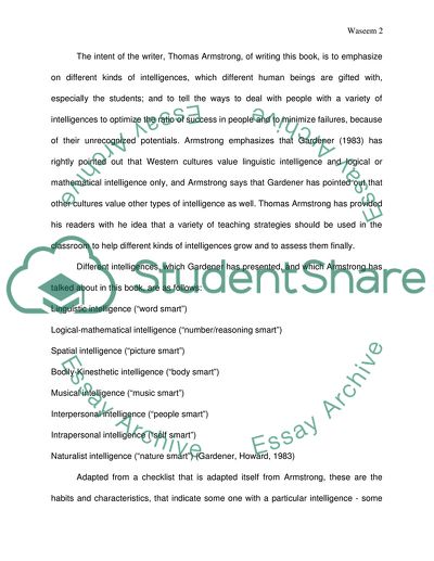 Multiple Intelligences in the Classroom