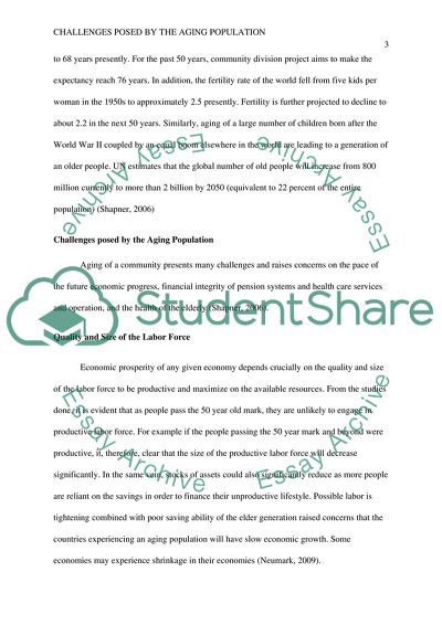 Challenges that Aging Population Pose