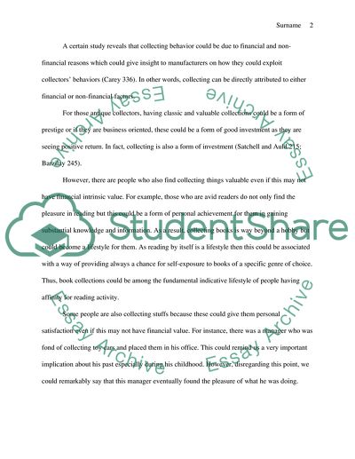 Modeling Collecting Behavior: Collecting Dolls