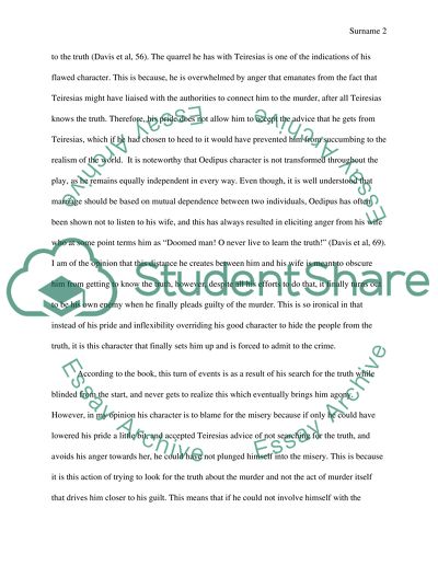 Oedipus the King. Oedipus character