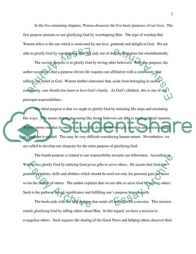 Purpose Of The Persons Life In The Purpose-Driven Life by Rick Warren