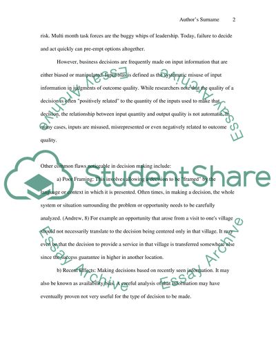 How to Make Good Decisions in Business