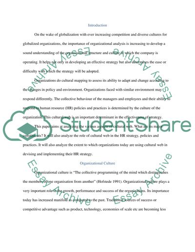 The Importance of Cultural Web to HR Strategy