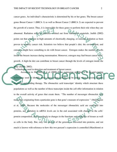 The Impact of Recent Technology In Breast Cancer