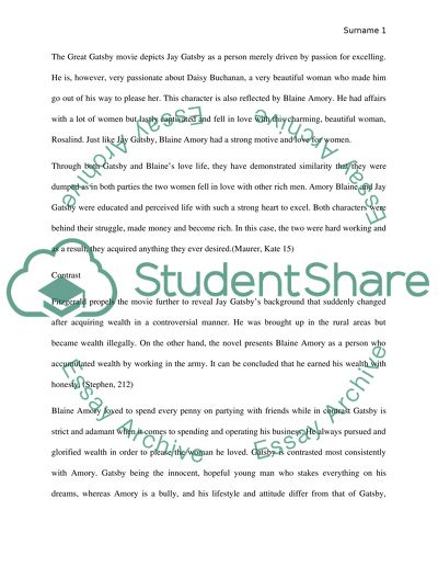 Similarities and Contrast between Jay Gatsby and Amory Blaine