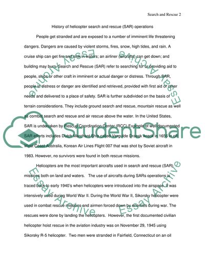 History of Helicopter Search and Rescue Operations