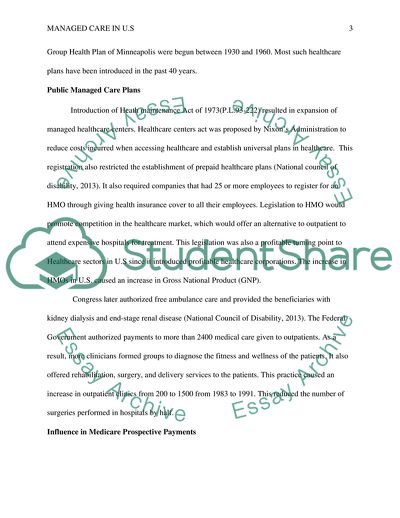 History of Managed Care in the US