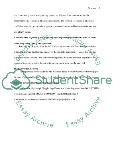 Joule Thompson effect