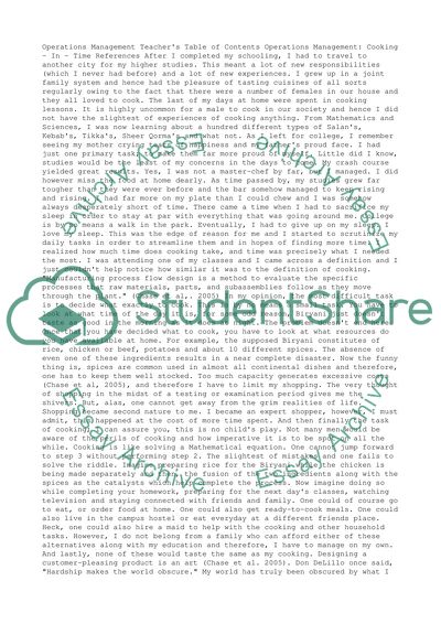 Operations Management processes