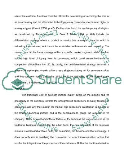 How does the traditional view of the business mission differ from the new approach