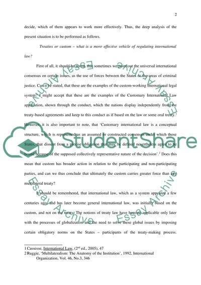 Multilateral Treaties Vs Customary International Law Essay Multilateral Treaties Vs Customary International Law