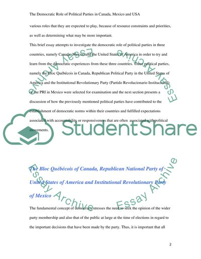 Democratic Role of Political Parties