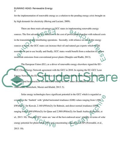 Gulf Countries Orientation of Renewable Energy