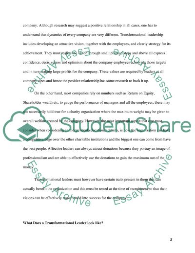 The Recruitment and Retention of Transformational Leaders: an Independent Charity