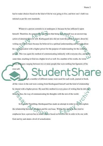 Inner Confines of Soren Kierkegaard Fear and Trembling