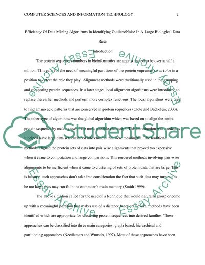 Efficiency of Data Mining Algorithms in Identifying Outliers-Noise in a Large Biological Data Base