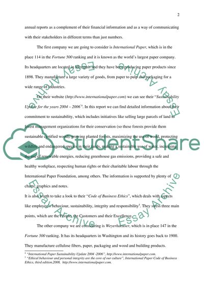 Business Ethics-Annual Sustainability Reports