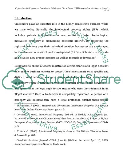 Expending the Exhaustion Doctrine to Publicity in Dior v Evora