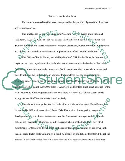 Terrorism and Border Patrol: The Law and its Enforcement