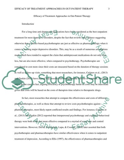 Efficacy of Treatment Approaches in Outpatient Therapy