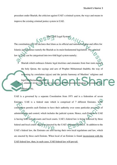 Criminal Justice System in United Arab Emirates