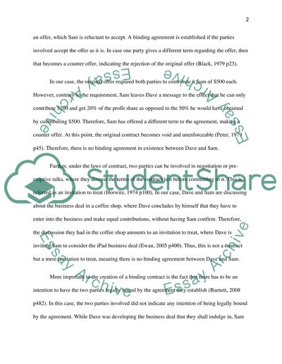Binding Contracts Assignment