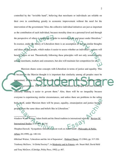 Liberalism in International Political Economy Compared with Marxism and Realism