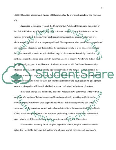 Community education in context in Ireland