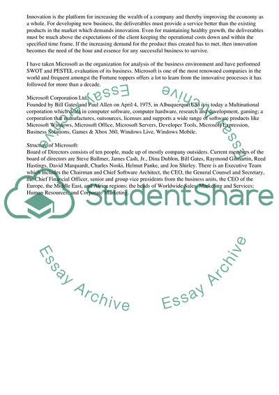 SWOT and PESTEL Evaluation of Microsoft