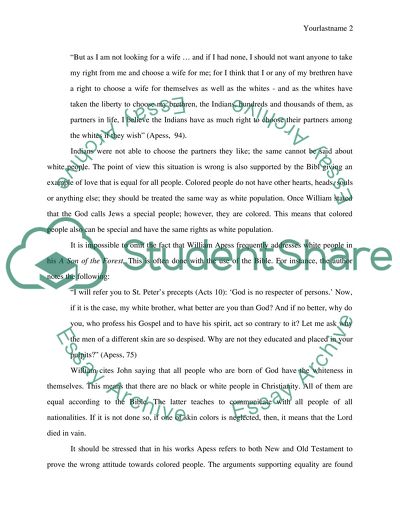 Citing William Appes, Discuss His Bible Based Arguments against Racism