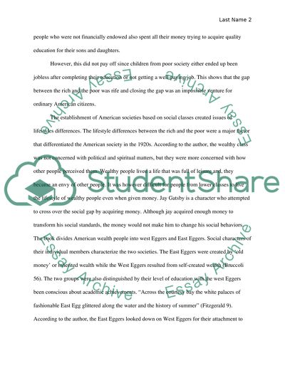 Social Classes and Wealth in Gatsby