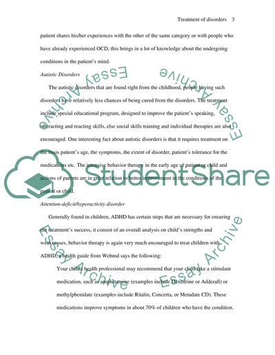 Treatment of Psychological Disorders