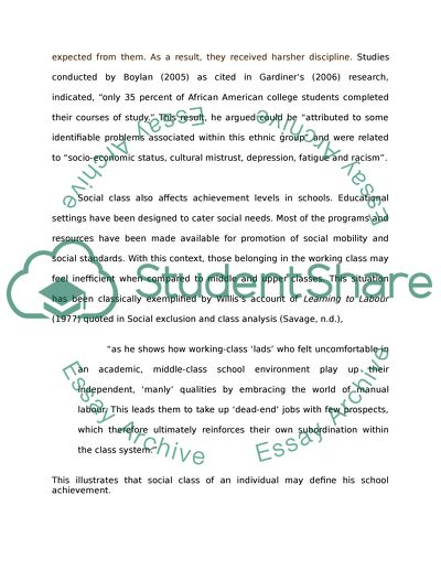 social class in education essay