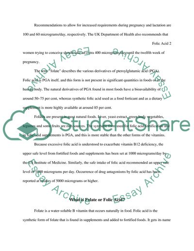 Folate or Folic Acid