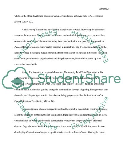 Water and human development (drinking water, sanitation)