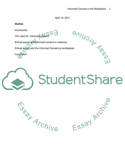 Ethical Issues Regarding Informed Consent in the Workplace