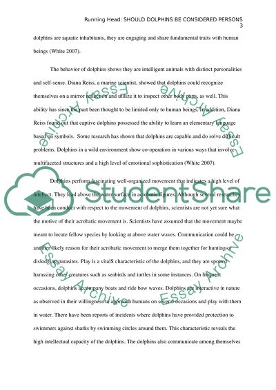 Should Dolphins be Considered Persons