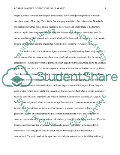 Robert Gagnes Conditions of Learning