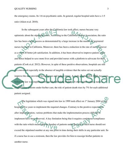 Healthcare: Quality Nursing in the California State