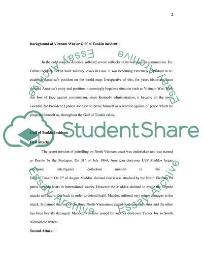 The Gulf of Tonkin incident