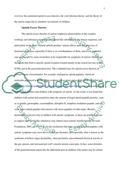 Critical Evaluation of of Autism Theories