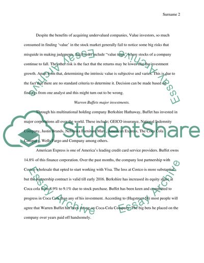 1st Warren Buffet and 2nd Hershey Foods