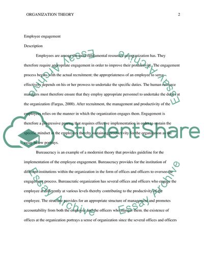 Organization Theory and Employee Engagement