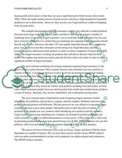 Consumer Frugality Issues