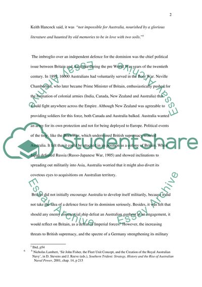 Australian Responses to the Decline of Britain as a World Power in the Twentieth Century