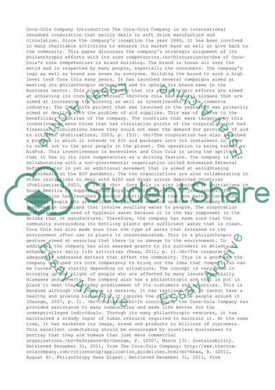 Major Corporation - Coca-Cola Company